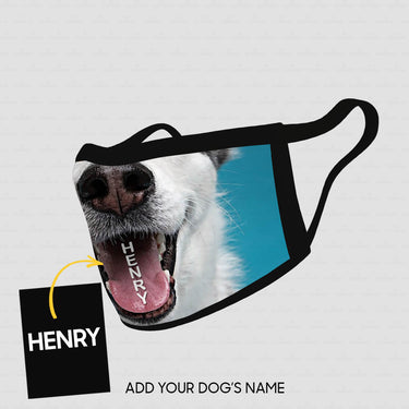 Personalized Dog Gift Idea - Dog With Short Ears Zoom In Mouth For Dog Lovers - Cloth Mask